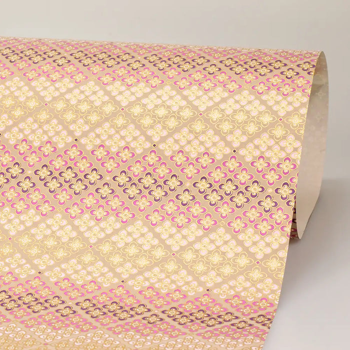 Chiyogami / geometrisch,floral - Blütenpattern 1 rosa