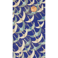 Chiyogami / Animals - Kraniche weiß - pastelblau - auf blau