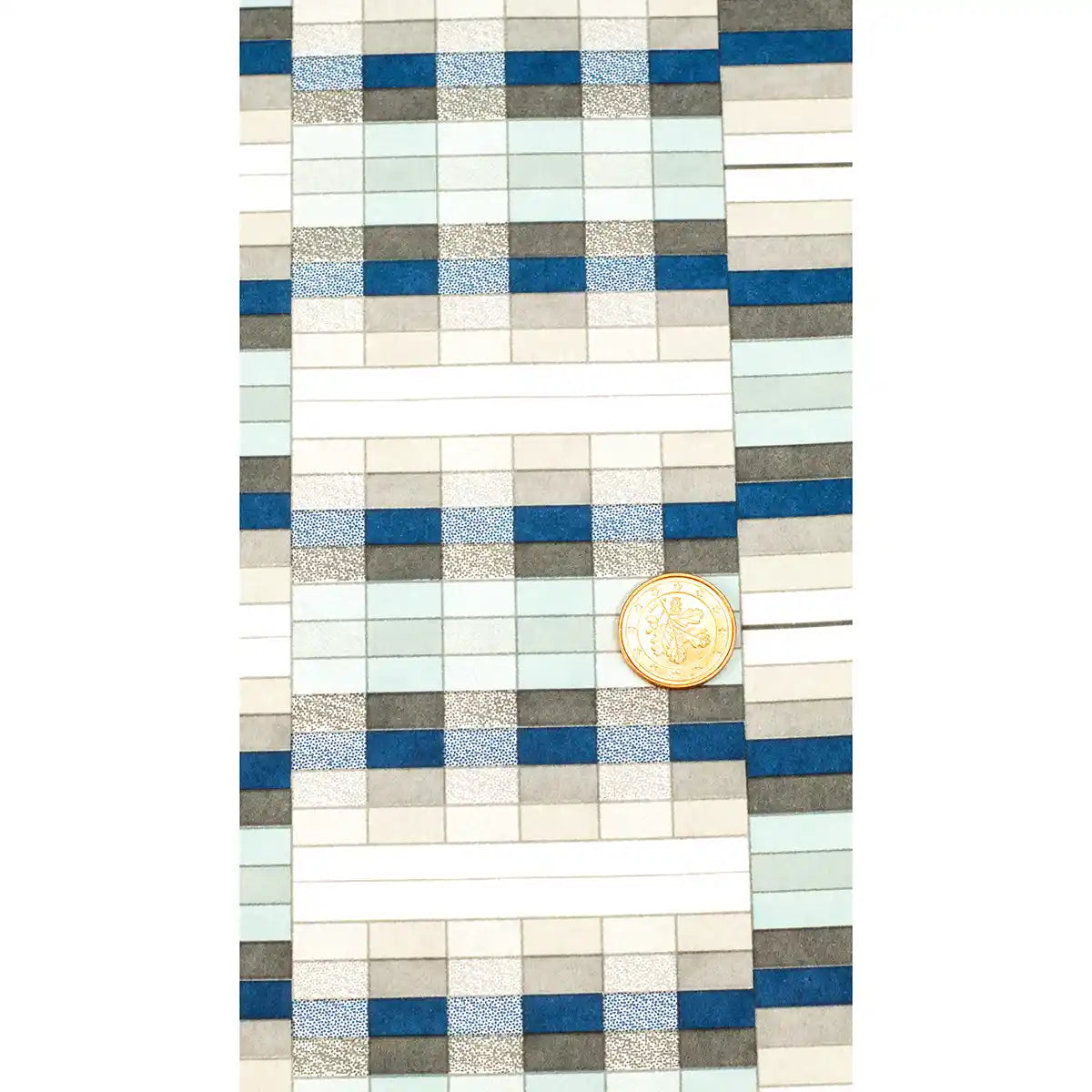 Chiyogami / geometrisch - Muster mit Rechtecken in blau und grau