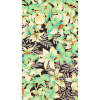 Chiyogami / Botanical - Busch - gruen silber auf schwarz