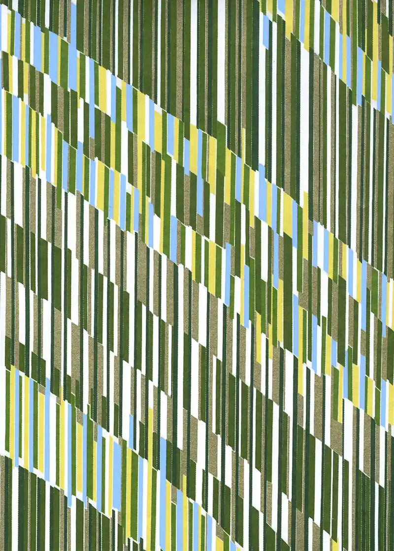 Chiyogami / geometrisch - Muster mit versetzten Strichen - grün