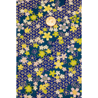 Chiyogami / Floral,Traditional - Flower Pattern blue n01