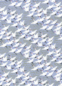 Chiyogami / Animals - Kraniche weiß - Flieder