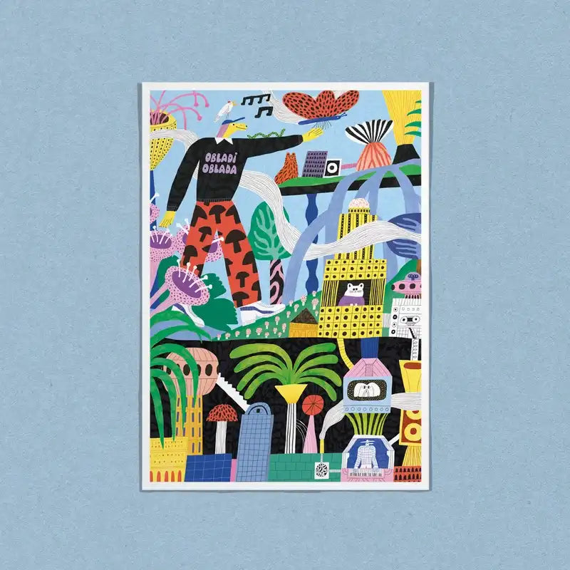 Postkarte / Der Riese / kleiner Kunstdruck