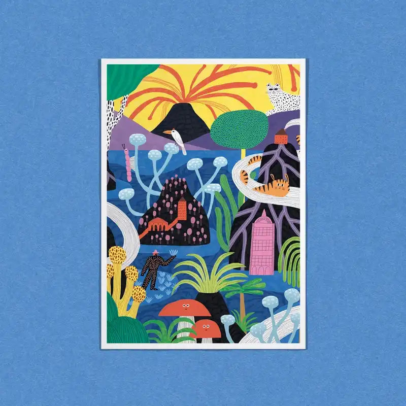 Postkarte / Der Zauberer / kleiner Kunstdruck