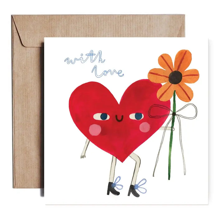 Daria-Solak-14.2x14.2cm-quadratische-Klappkarte-mit-Herzmotiv-Handgemalt-mit-Text-with-Love-cover-front