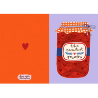 Daria-Solak-A6-Klappkarteaufgeklappt-Marmeldaenglass mit Text-the sweetest-mom-1