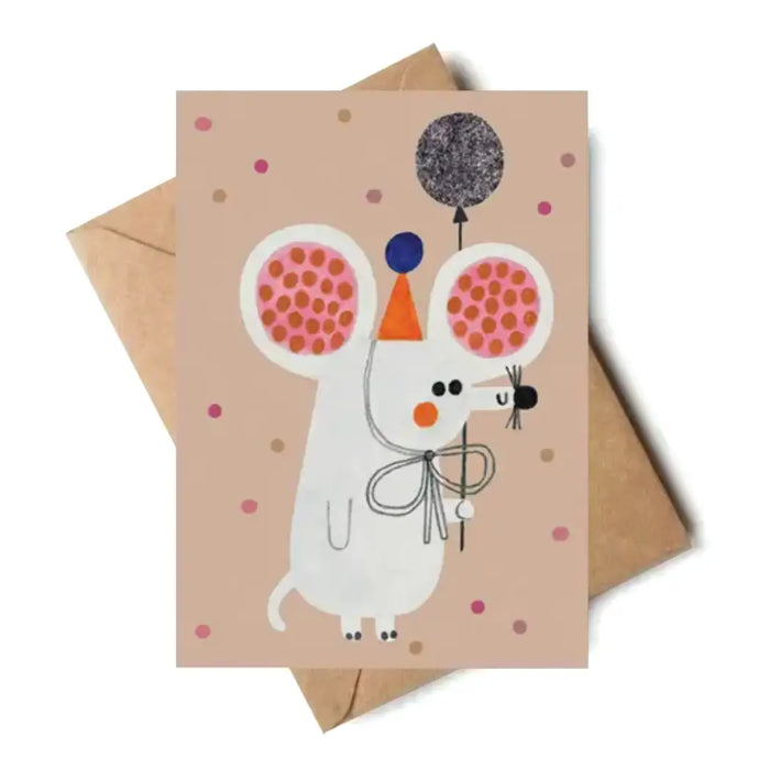 Gruss / Klappkarte/ PARTY MOUSE-Karte