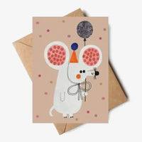 Daria-Solak-illustration-Mouse-party-Grusskarte-mit-umschlag