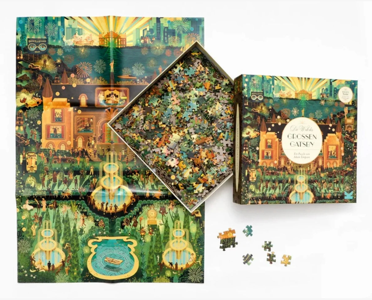 Die-Welt-von-des-grossen-gatsby-1000-teilige-puzzle-box-offen-mit-inhalt-und-poster