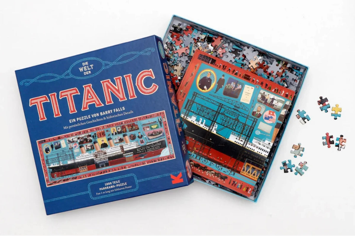 Die-_Welt-_der-Titanic-1000-teilige-puzzle-box-offen-mit.inhalt-und-poster