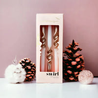 Dip-Dye-Swirl-Ballett-Slippers-3-er-Set-Kerzen-250mm-x-19mm-Verpackung-und-Kerzen