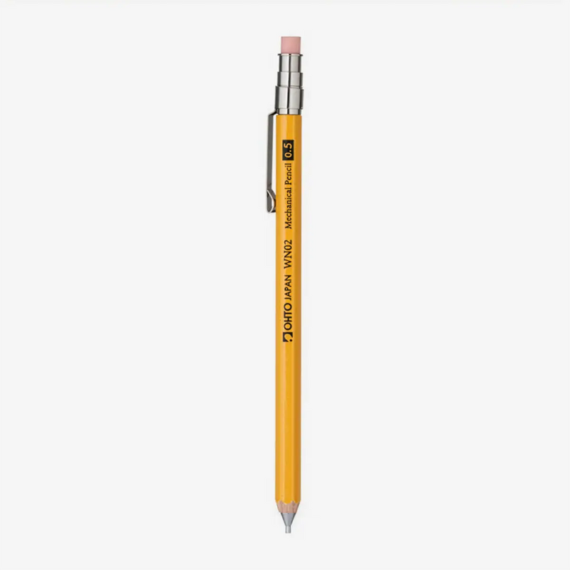 Druckbleistift-Wooden-Mechanical-mini-pencil-0.5-OHTO-Yellow-Produktansicht