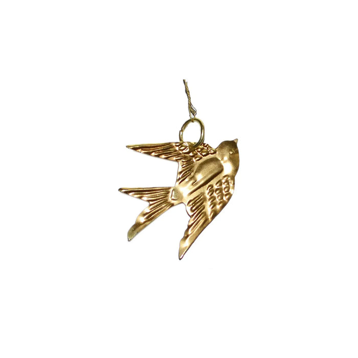 Kleiner Schwalben Anhänger / Ornament / Messing / D5 x H4 x W0