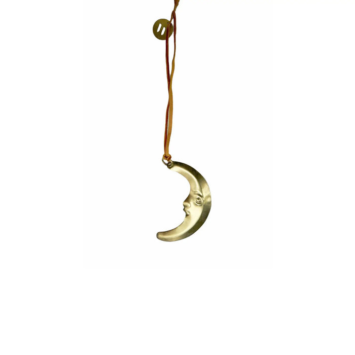 Mond Anhänger / Ornament / Messing / D9 x H1 x W5