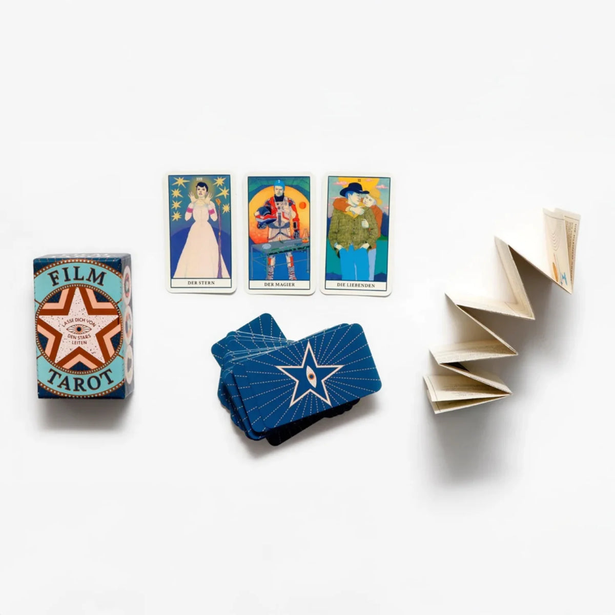 Film-Tarot-Mini-78-KArten-mit-Anleitung-im-Miniformat-Klappbox-mit-inhalt-Karte-und-Anleitung