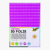 3D-Folie / MIX BUNT / 150μ / 5 Blatt / transparent / farbig sortiert / 23x33cm