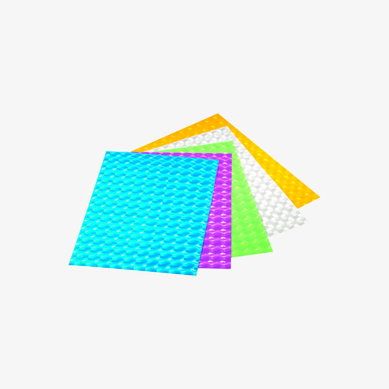 3D-Folie / MIX BUNT / 150μ / 5 Blatt / transparent / farbig sortiert / 23x33cm