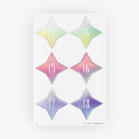 Folia-Adventskalendersticke-irisierend-MIX-4Blatt-Blatt-mit-ziffern-3