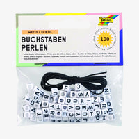 Perlen / BUCHSTABEN / eckig / weiß