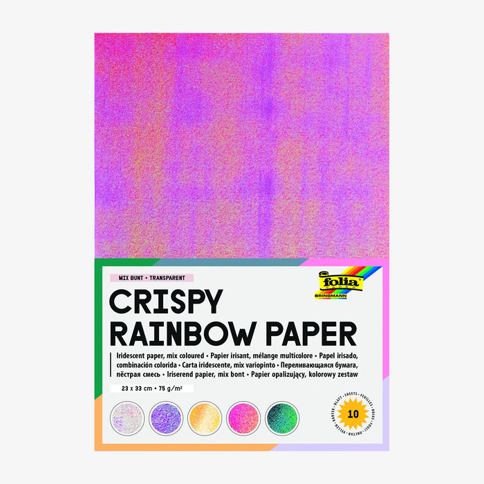 Crispy Rainbow Paper / Mix / irisierend / 75g/m2 / 10 Blatt / 23x33cm