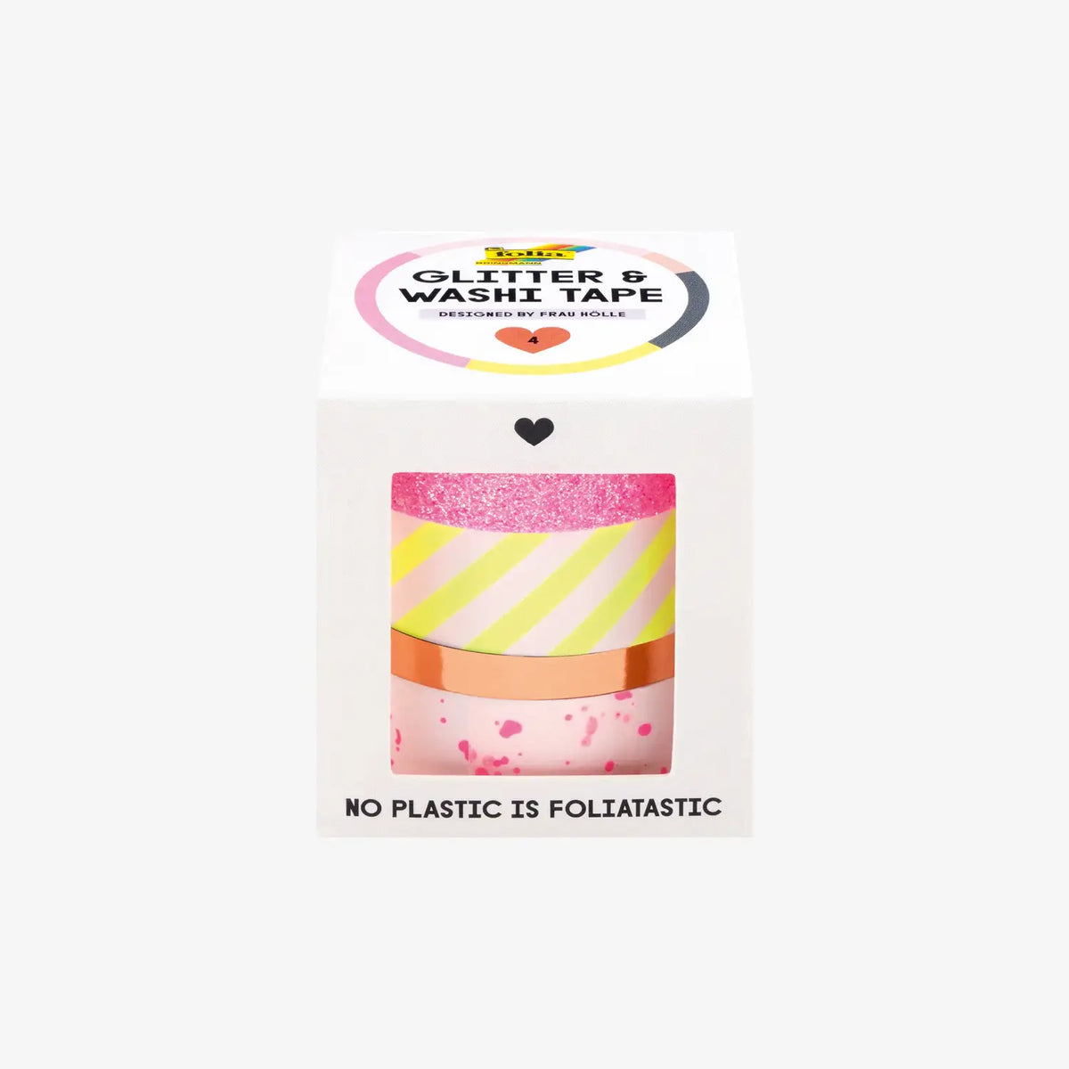Folia-Glitter_Washi-Tape-4erSet-FrauHoelle-3x15mmx5m_1x5mmx5m-Produktansicht-Verpackung