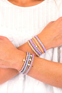 Perlen Set / Kumihimo Bracelets PASTELL RAINBOW / 16-teilig