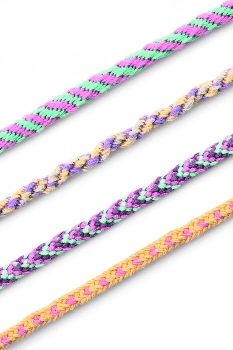 Perlen Set / Kumihimo Bracelets PASTELL RAINBOW / 16-teilig