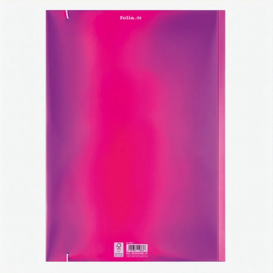 Folia-Sammelmappe-DIN-A3-mit-Gummiband-Iridescent-pink-Produktansicht-von-hinten