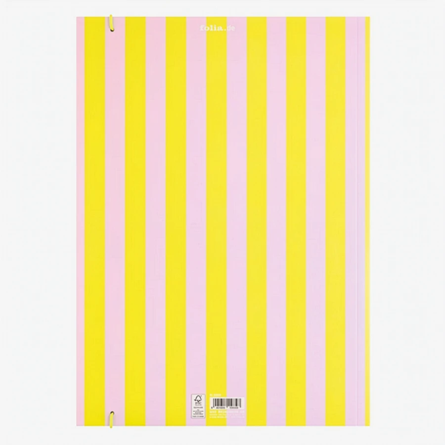 Folia-Sammelmappe-DIN-A3-mit-Gummiband-Neon-Stripes-Yellow-Produktansicht-von-hinten