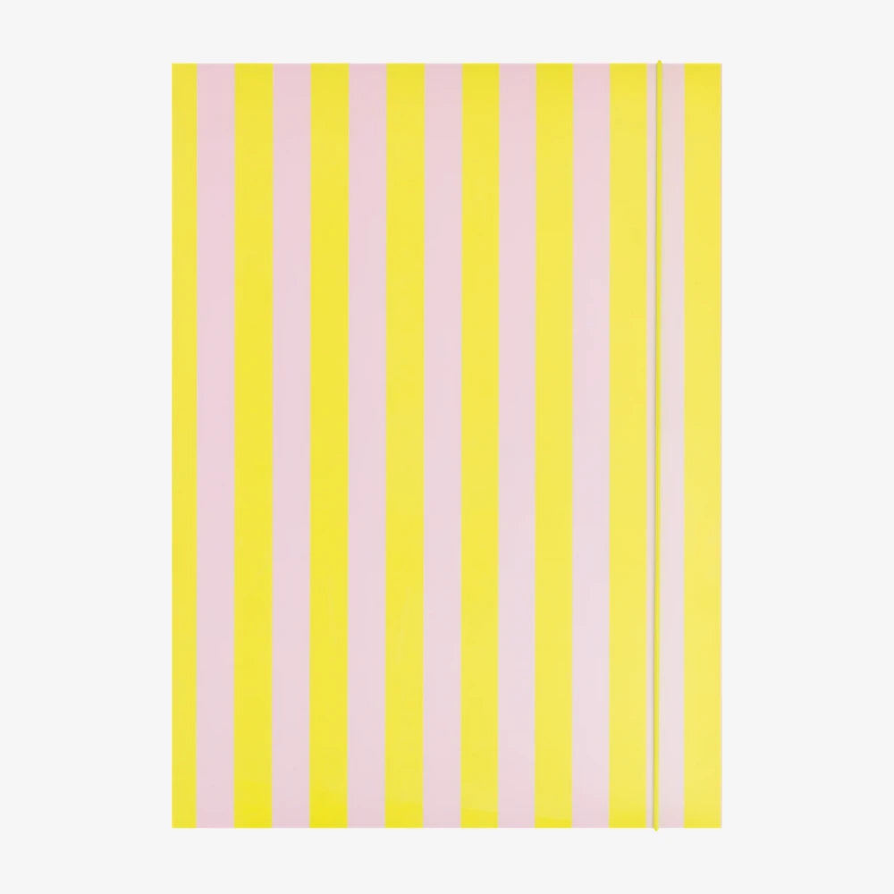 Folia-Sammelmappe-DIN-A3-mit-Gummiband-Neon-Stripes-Yellow-Produktansicht-von-vorn