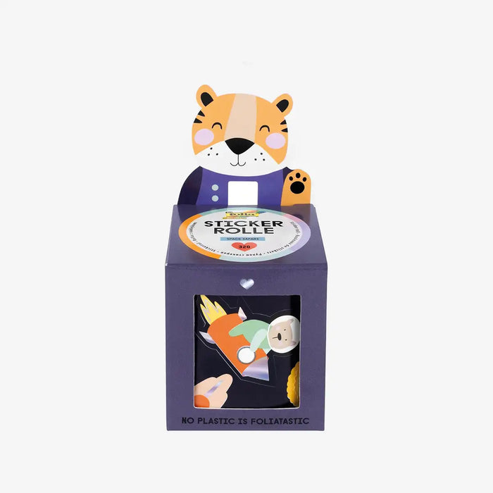 Folia-Stickerrolle-SPACE-SAFARI-4m-320-Teile-Produkt-und-Verpackung
