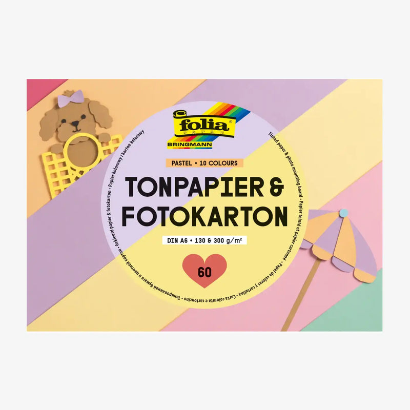Folia-Tonpapier-_-Fotokarton-Pastellfarben-10Farben-DINA6-130g-300g-60-Cover-Block