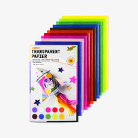 Transparentpapier / farbig sortiert / 42g/m² / 10 Blatt in einer Mappe