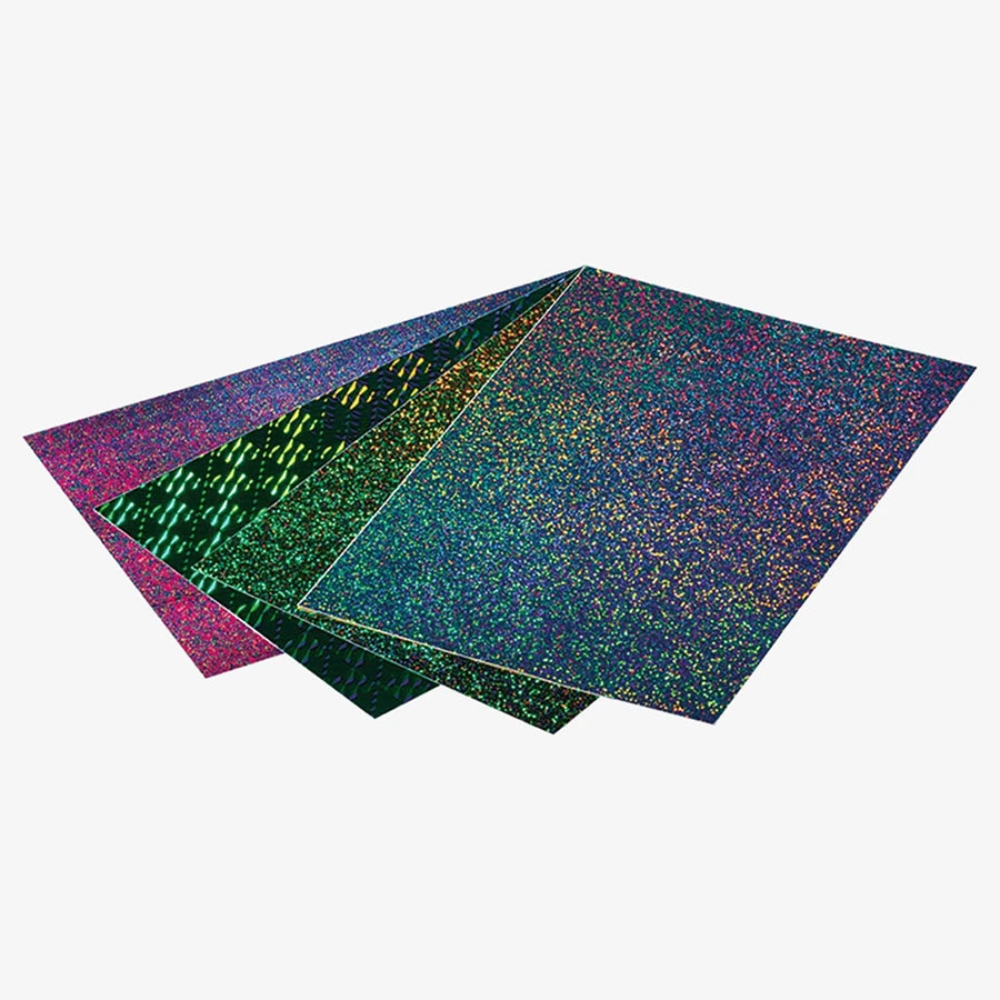 Folia-_Holographische-_Folie-_selbstklebend_-_23x33cm-_4_Blatt-_farbig-_sortiert-Produkt