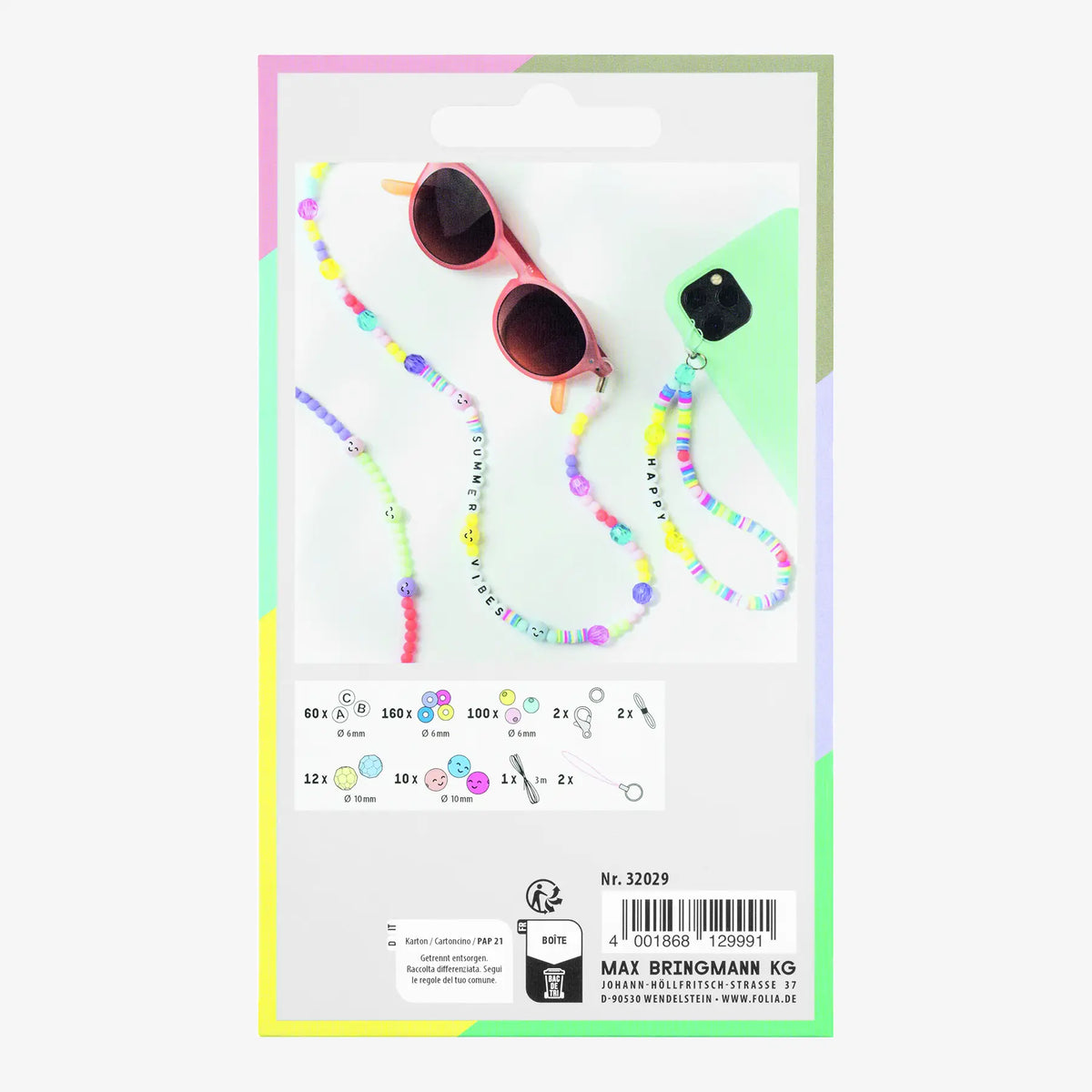 Perlen Set / Phone Charms Set RAINBOW SMILE, 349 Teile