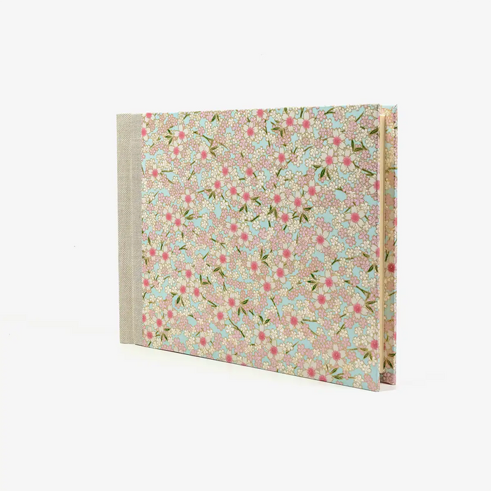 Fotoalbum | H15xB20cm | 60 Seiten creme | Chiyogami Papier | Motiv: Bogen- 840C- Blumen