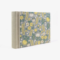 Fotoalbum-15x20cm-60Seiten-Fotokarton-cover-chiyogami-Papier-Motiv-blumen-gelb-auf-grau-seitlich-hinten