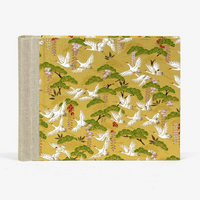 Fotoalbum-15x20cm-Blaupause-30blatt-Mit-ChiyogamiKraniche-weiss-auf-gold-bezogen-Produktansicht-von-vorn