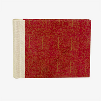 Fotoalbum-15x20cm-Blaupause-30blatt-Mit-Lokta-Baeume-gold-auf-dunkelrot-bezogen-Produktansicht-Seitlich