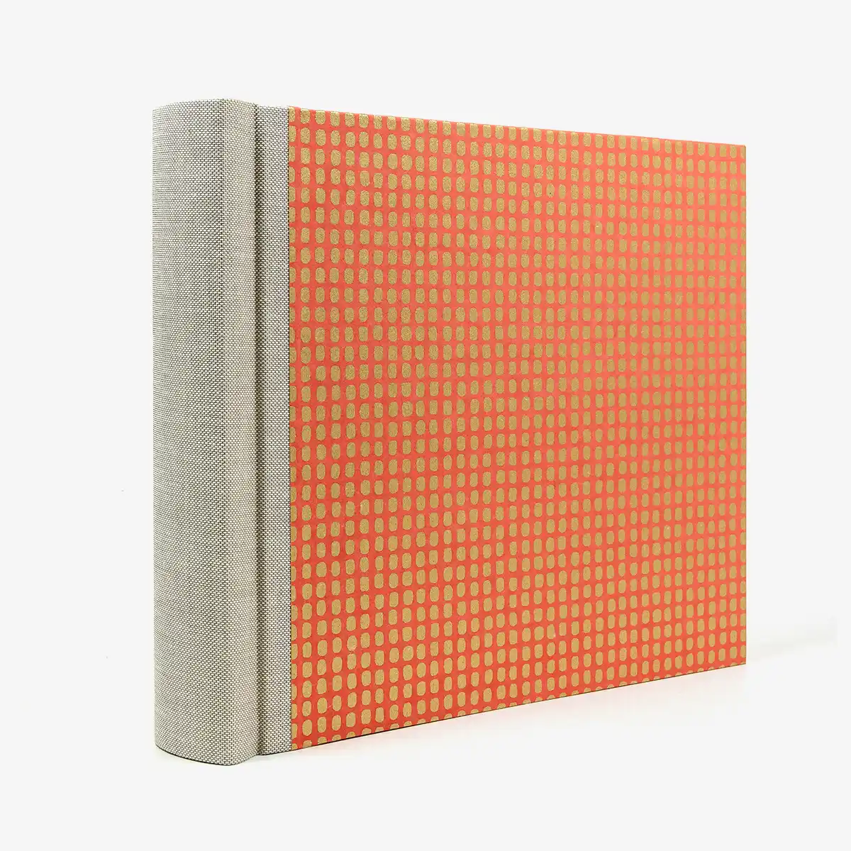 Fotoalbum-20x23cm-60Seiten-creme-Fotokarton-cover-chiyogami-Papier-Motiv-Bogen-1081C-Squares-Gold-Peachy-seitlich-hinten