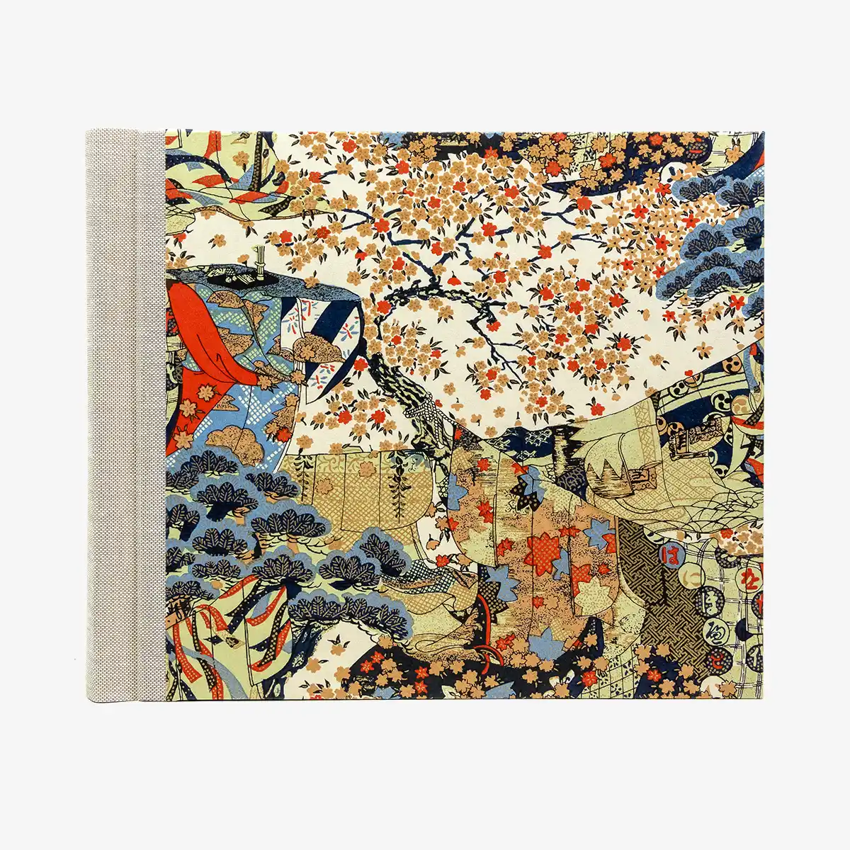 Fotoalbum-20x23cm-60Seiten-creme-Fotokarton-cover-chiyogami-Papier-Motiv-Bogen-1112C-Landscape-Trees