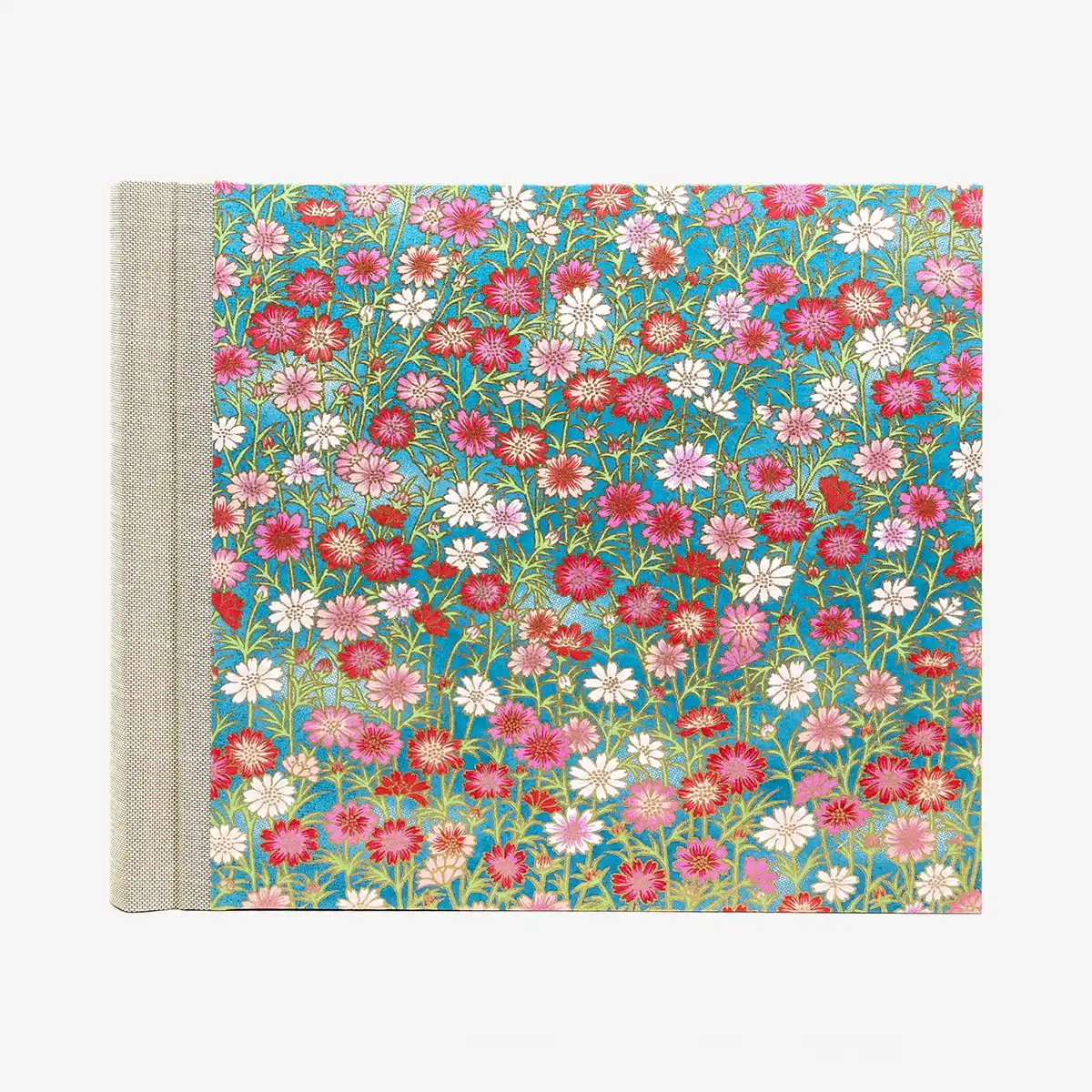 Fotoalbum-20x23cm-60Seiten-creme-Fotokarton-cover-chiyogami-Papier-Motiv-Bogen-636C-Blumen