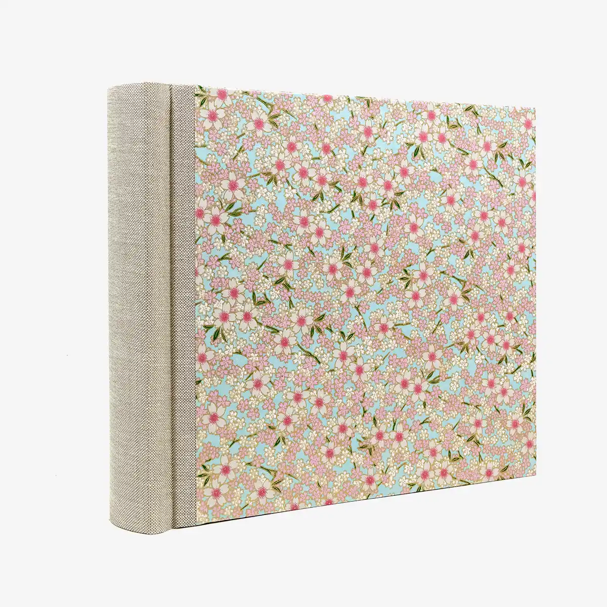 Fotoalbum-20x23cm-60Seiten-creme-Fotokarton-cover-chiyogami-Papier-Motiv-Bogen-840C-Blumen-seitlich-hinten