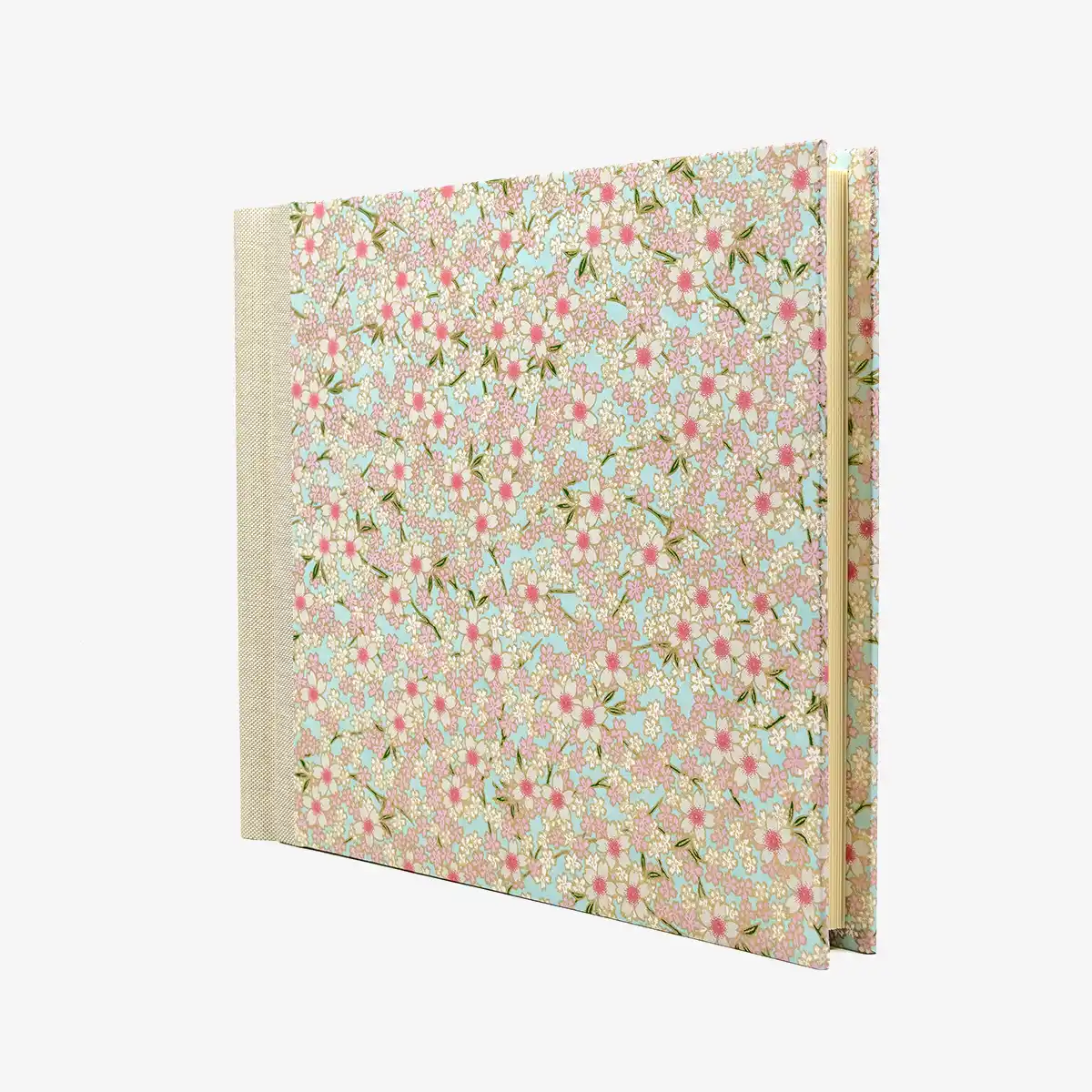 Fotoalbum-20x23cm-60Seiten-creme-Fotokarton-cover-chiyogami-Papier-Motiv-Bogen-840C-Blumen-seitlich-vorn