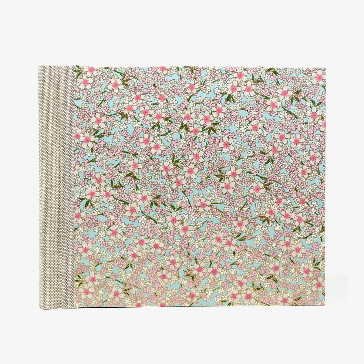 Fotoalbum-20x23cm-60Seiten-creme-Fotokarton-cover-chiyogami-Papier-Motiv-Bogen-840C-Blumen