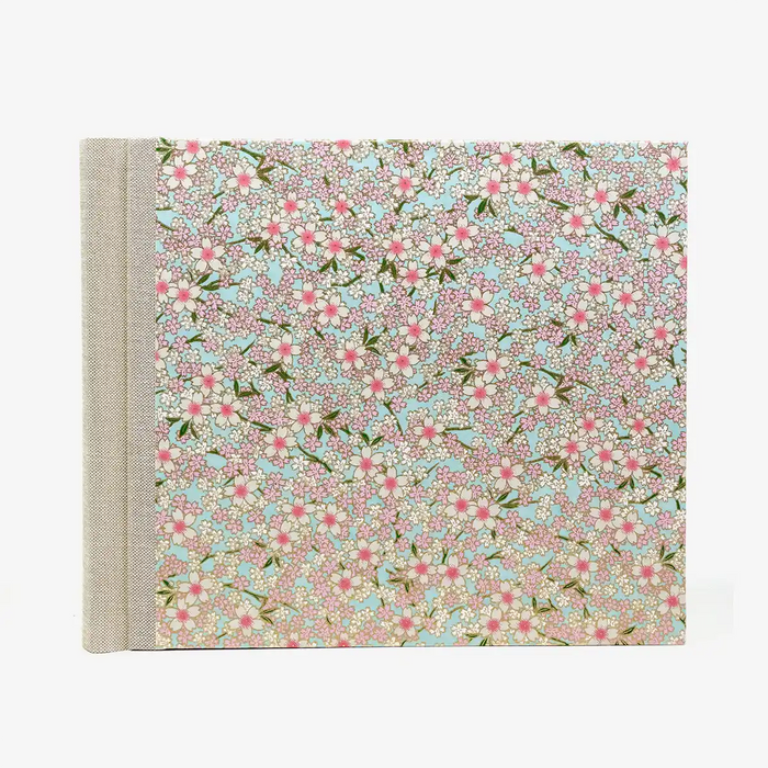 Fotoalbum-20x23cm-60Seiten-creme-Fotokarton-cover-chiyogami-Papier-Motiv-Bogen-840C-Blumen