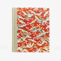 Fotoalbum-24x20cm-40-Seiten-cover-chiyogamiPapier-Motiv-Kraniche-rot-Cover-von-vorn
