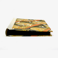 Fotoalbum-24x20cm-60Seiten-cover-Chiyogamipapier-Motiv-Kraniche-auf-gold-rot-liegend-von-vorn