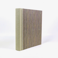 Fotoalbum-24x20cm-60Seiten-cover-Chiyogamipapier-Motiv-Streifen-Flieder-seitlich-von-hinten